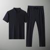 Summer Men's Sports and Leisure Suit Short-sleeved Trousers Home Ice Silk 2-piece Suit
