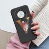Buchstaben-Handyhülle für Honor X9b X9a Magic5 Lite Magic6 Lite 5G Hülle Retro-Blumen Rosa Schwarz Weiches TPU Initialen Silikon Fundas