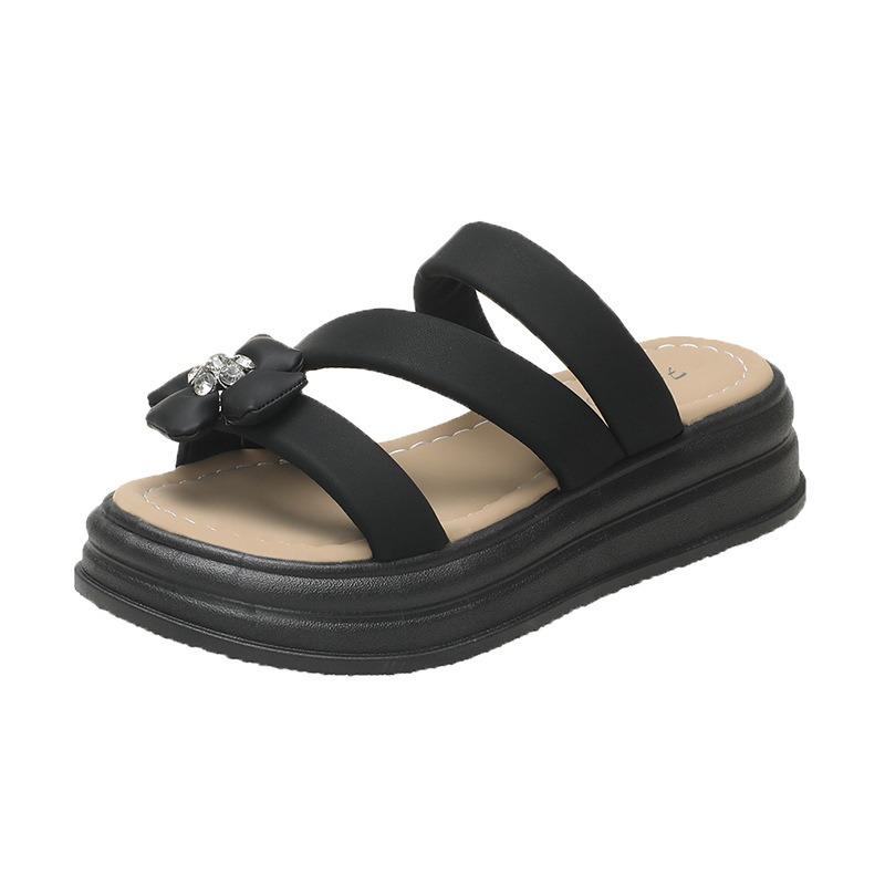 

Маффиновые толстоподошвенные крутые тапочки женская уличная обувь лето новая мода тапочки с одним персонажем женские пляжные сандалии 40 чёрный