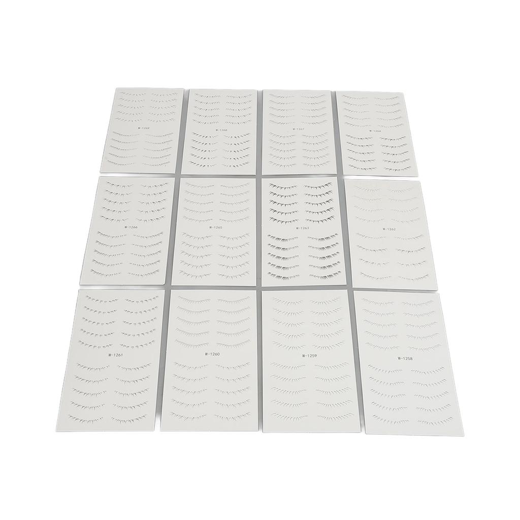 12pcs Lower Eyelash Tattoo Stickers Waterproof 6D False Eyelash Thermal Transfer Stickers