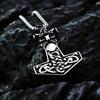 Collar Colgante Martillo de Thor Vikingo Nórdico - Acero Inoxidable y Titanio