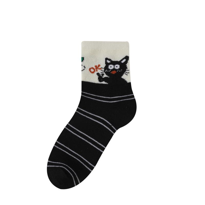 3D Cartoon Cute Comfortable Breathable Antibacterial and Deodorizing Socks for Women Featuring Horses Bears Dogs Cats and Pandas