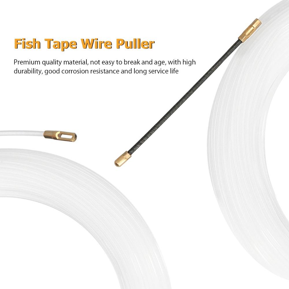 White Fish Tape Puller 3mm Cable Wire Threader Professional Cable Pulling Tool DIYers