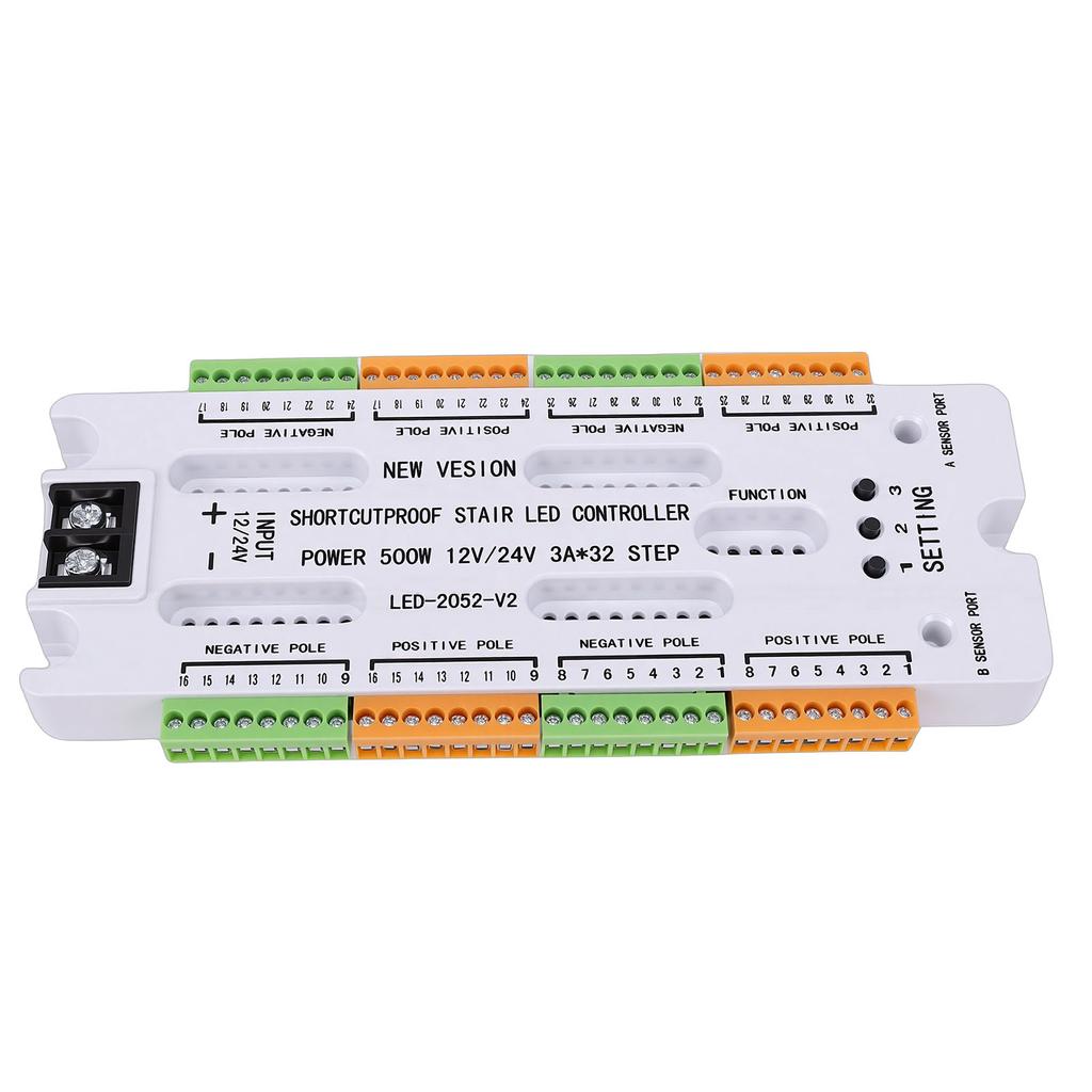 LED-Treppenlicht-Controller Bewegungssensor 32-Kanal Körpererkennung Stufenlicht-Controller mit Kurzschlussschutz