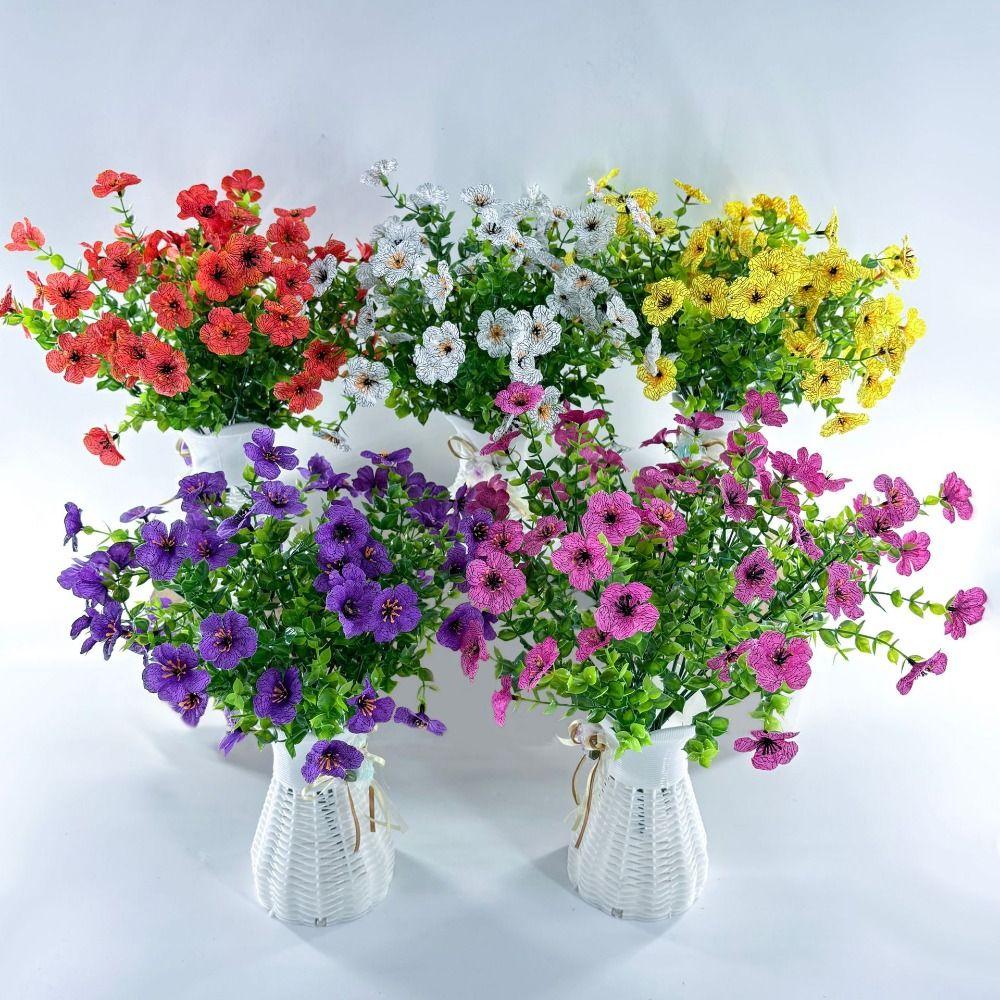 Fake Plants Artificial Pansy Flowers Fall Decor DIY Floral Simulated Violet Bouquet Realistic Home Decoration Simulation Flowers