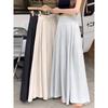 Women's High Waist Flare Long Palazzo Pants Relaxed Fit Commuter Pleated Skirt Trousers