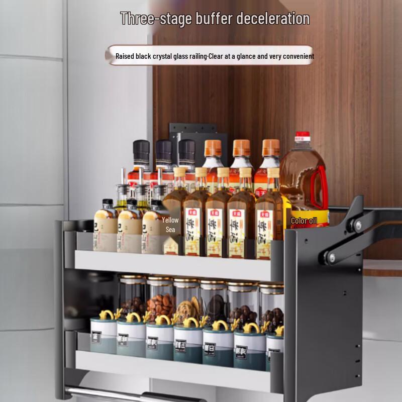 Kitchen Pull-Down Lifting Cabinet Storage System