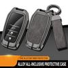 New Zinc Alloy Leather Car Key Case Cover Shell For CHR Hilux Fortuner Land Cruiser 200 Camry Corolla Crown RAV4 Highland