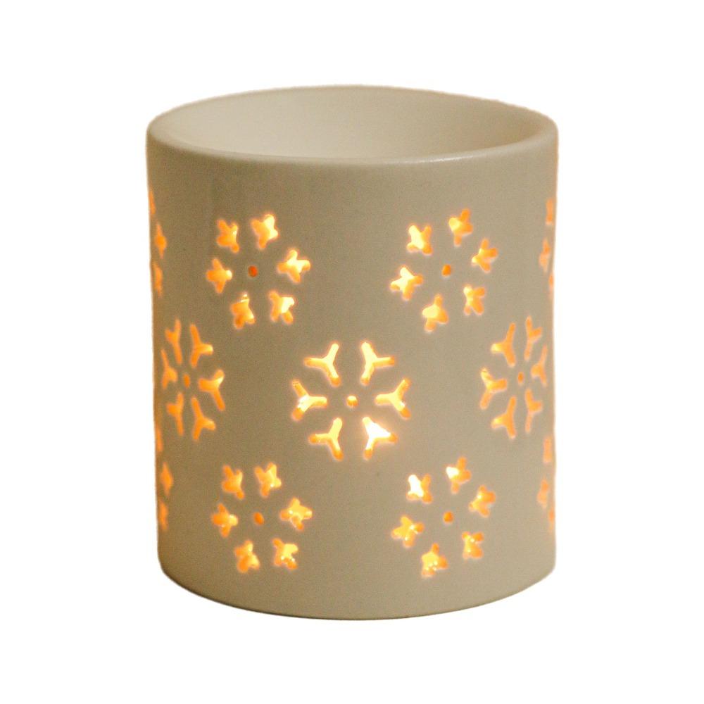 

Hollow Out Design Ceramic Incense Burner White Ceramic Aromatherapy Diffuser Desktop Style 3