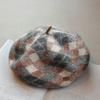 Vintage Woolen Beret Hat Winter Hats For Women Plaid Vintage Bonnet Painter Cap Female Fashion Accessories New