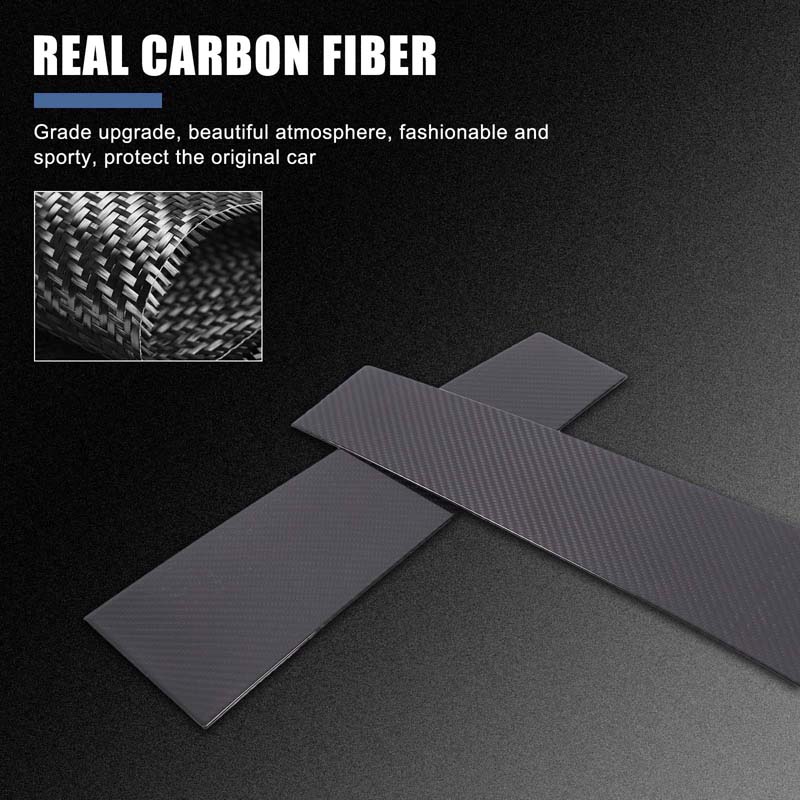 For Fiat 500 2016-2026 Real Carbon Fiber Car Window Center Pillar B-Pillars Cover Trim Sticker Car Accessories