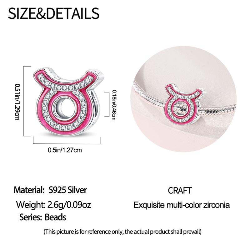 Original Charms Copper Lucky 12 Constellations Charm Beads Fit 3Mm Original Bracelet Women Diy Fine Jewelry Gift New In