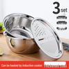 3-Piece Stainless Steel Multi-functional Basin Set