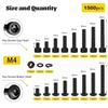 ABYN-1500PCS Screws With Nuts Assortment Kit, Hex Socket Button & Cap Head Bolts Nut And Washers Set For 3D Printer