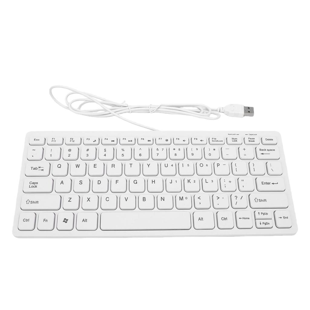 USB-Tastatur mit Kabel 78 Tasten Kompakte leise Tastatur für PC Laptop Tablets Desktop-Computer