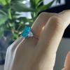 Tancise Jewelry Synthetic 8 * 12 Palaiba S925 Sterling Silver Ring