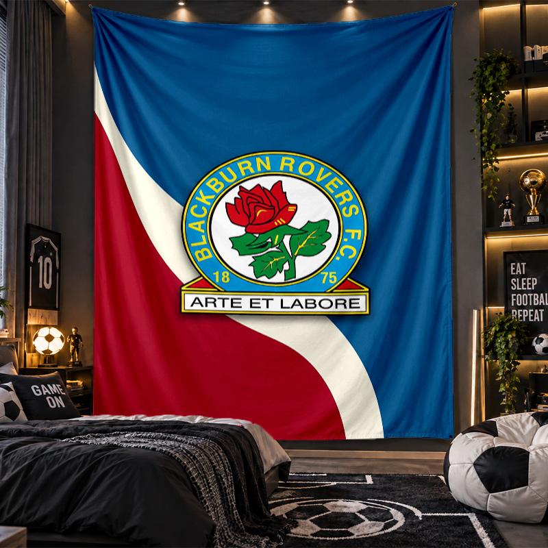 Wall Hanging Tapestry Blackburn Rovers Football Print Cloth for Living Room Bedroom Home Decor