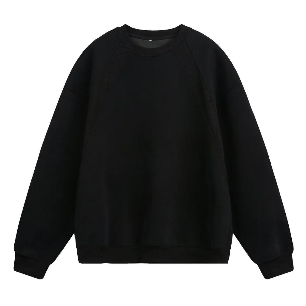 Men's Heavyweight Boxy Sweatshirt: Spring/Autumn Loose Casual Round Neck, Drop Shoulder, Long Sleeve T-Shirt