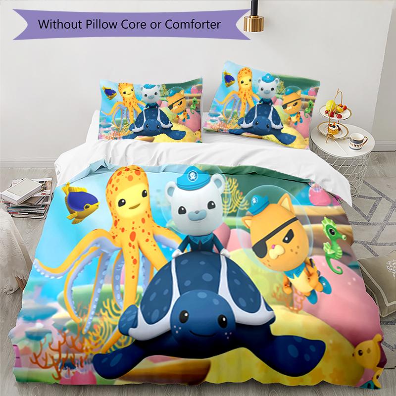 3pcs The Octonauts1 pattern bedding set duvet cover set includes duvet cover &pillowcases, perfect all season bedroom decoration & gift