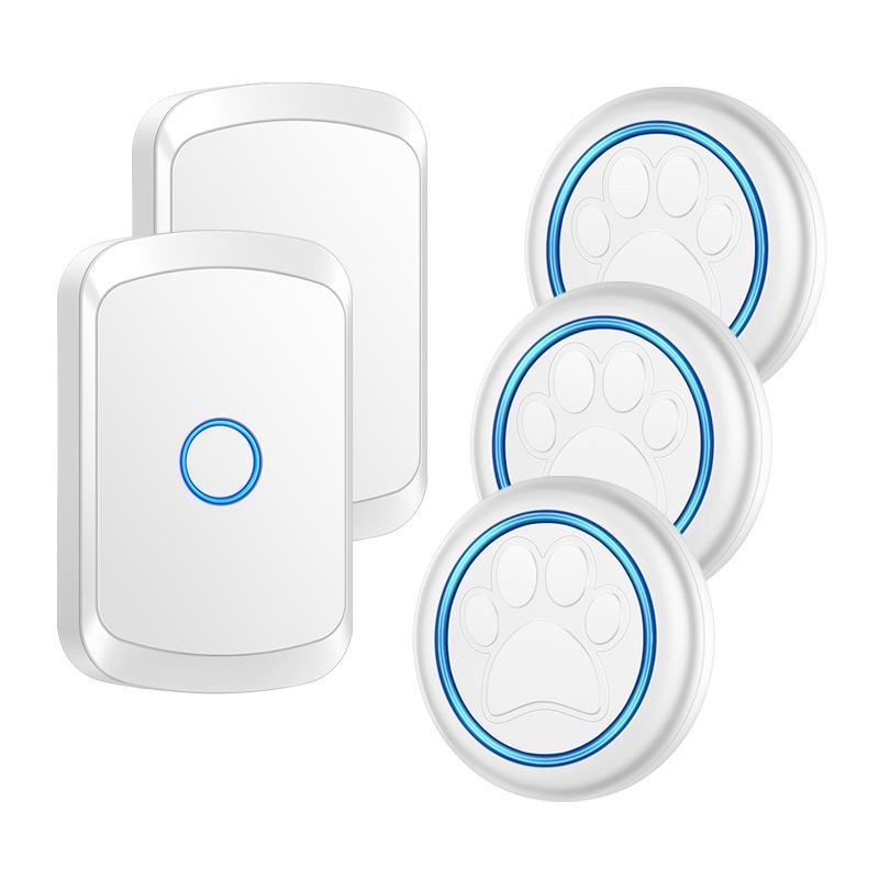 Waterproof Wireless Dog Training Doorbell with Touch Button, 60 Melodies, 5 Volume Levels, 2 Receivers & 3 Transmitters.