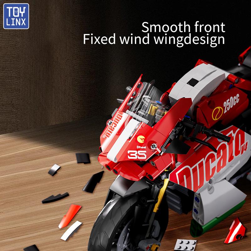 ToylinX 883 PCS Collectible Motorcycle Display Model Motorcycle Kits To Build Large Motorcycle Building Set Gift Idea for Adults