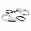Front Fork LED Turn Signals Amber Indicators White Daytime Running Lights 39 to 41MM Fork for ATV