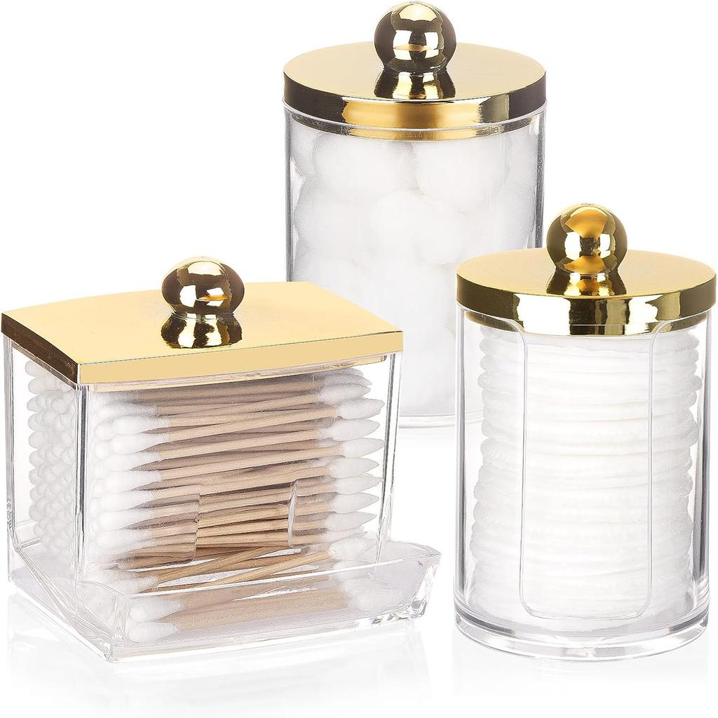 2/3/4er Pack Wattestäbchenhalter Badezimmerbehälter, 10/7oz Wattebällchen Wattestäbchen Pads Spender, Apothekerglas Organizer Aufbewahrungsbox