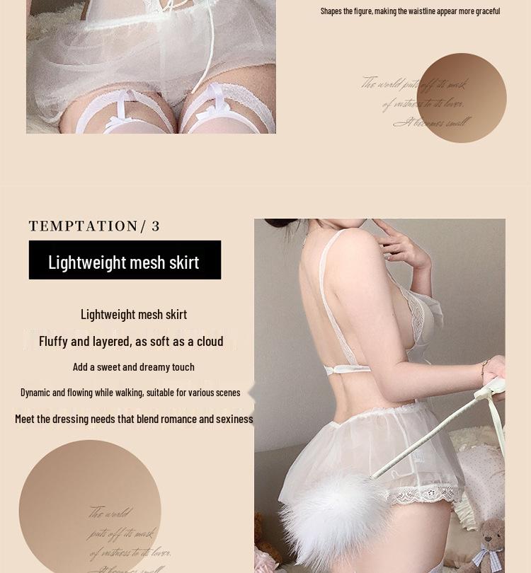 Alluring Lace Temptation Uniform: Enhance Bust Appearance with Quick-Release Feature