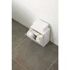 Yamazaki Wall-Mounted Toilet Pot & Storage Case, White, Approximately 8.7" W X 5.5" D X 9.2" H, Tower-Style Flap-Style Storage Box for Small Items, In
