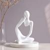 Jijijing Thinker Statue, Modern Abstract Art Sculpture, 3D Printed Collectible Figurine for Home Office Bookshelf Desktop Decor
