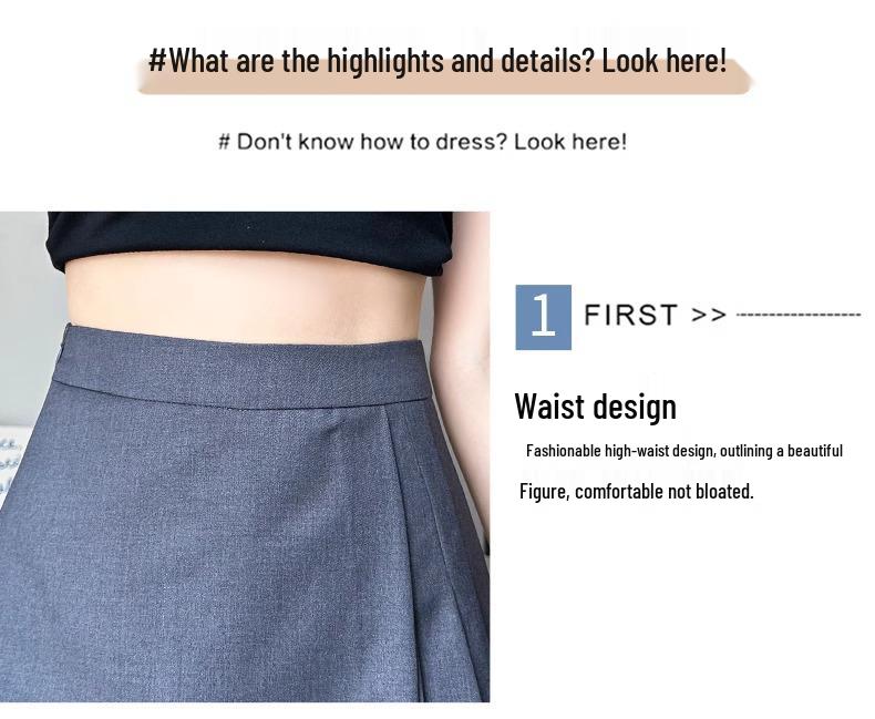 Women's Irregular Pleated High Waist A-Line Midi Skort - Summer 2025 Collection