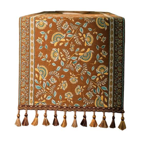 Jacquard Tischläufer Läufer, Vintage Floral Elegant Dekorativ mit Quasten für Esstisch Zuhause Party Dekor Hoch