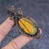 Natural Bumble Bee Jasper Gemstone Copper Wire Wrap Jewelry Pendant 3.35" q8Z23
