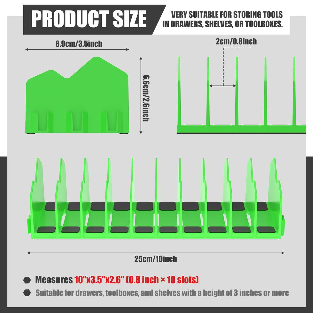 Pliers Organizer Rack with Nonslip Rubber Base 10 Slots Plier Rack Space Saving Plier Cutters Screwdriver, Wrench Tool Organizer
