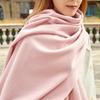 Womens Wool Blend Scarf Winter Warm Shawl Soft Solid Color Knit Wrap With Fringe Korean Style