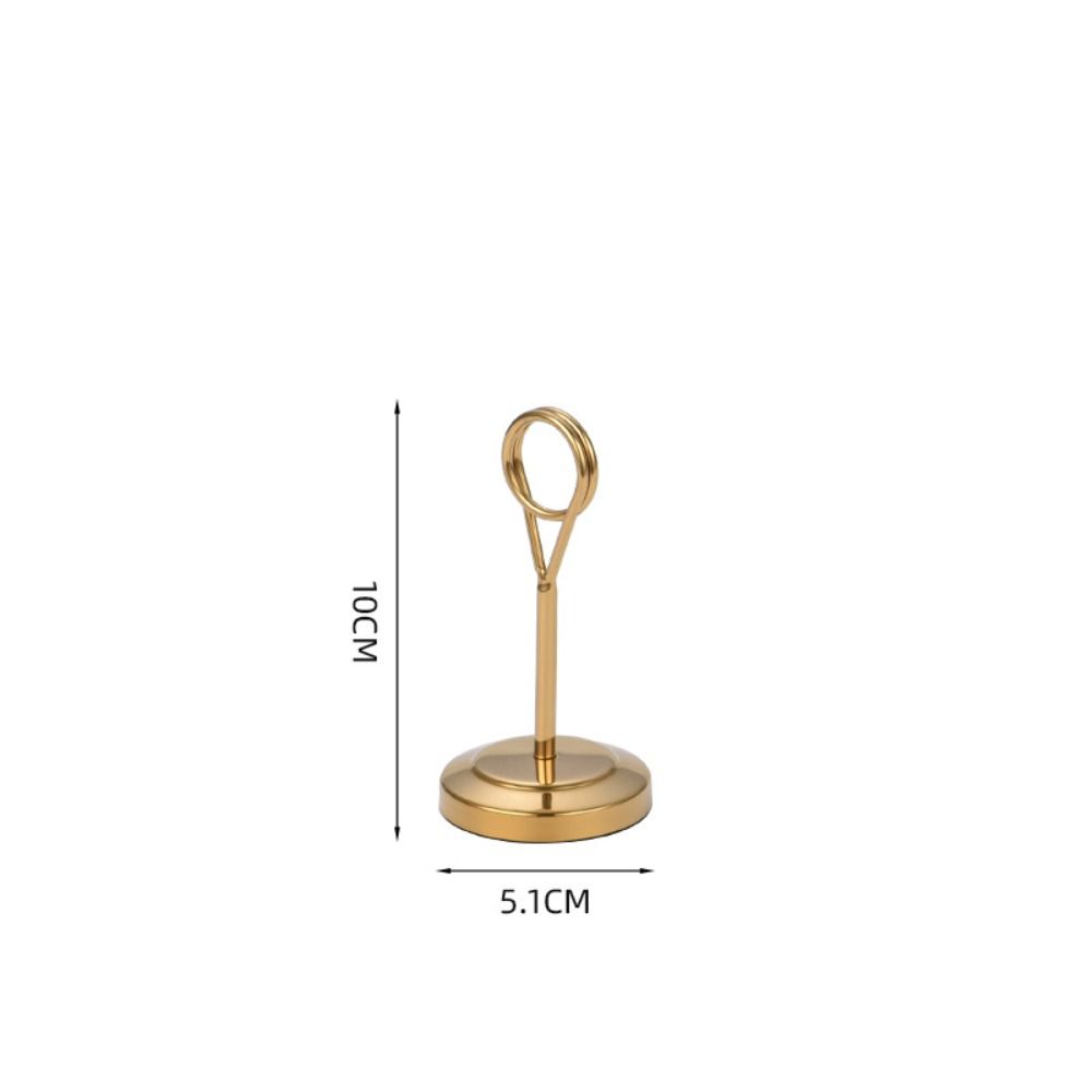 Cute Stainless Steel Round Photo Clip Elegant Note Clamp Stand  Restaurant Table