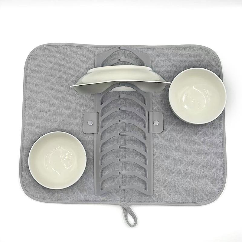 1PC Foldable Dish Drying Mat for Small Spaces Drain Rack 45x36.7x7.5cm