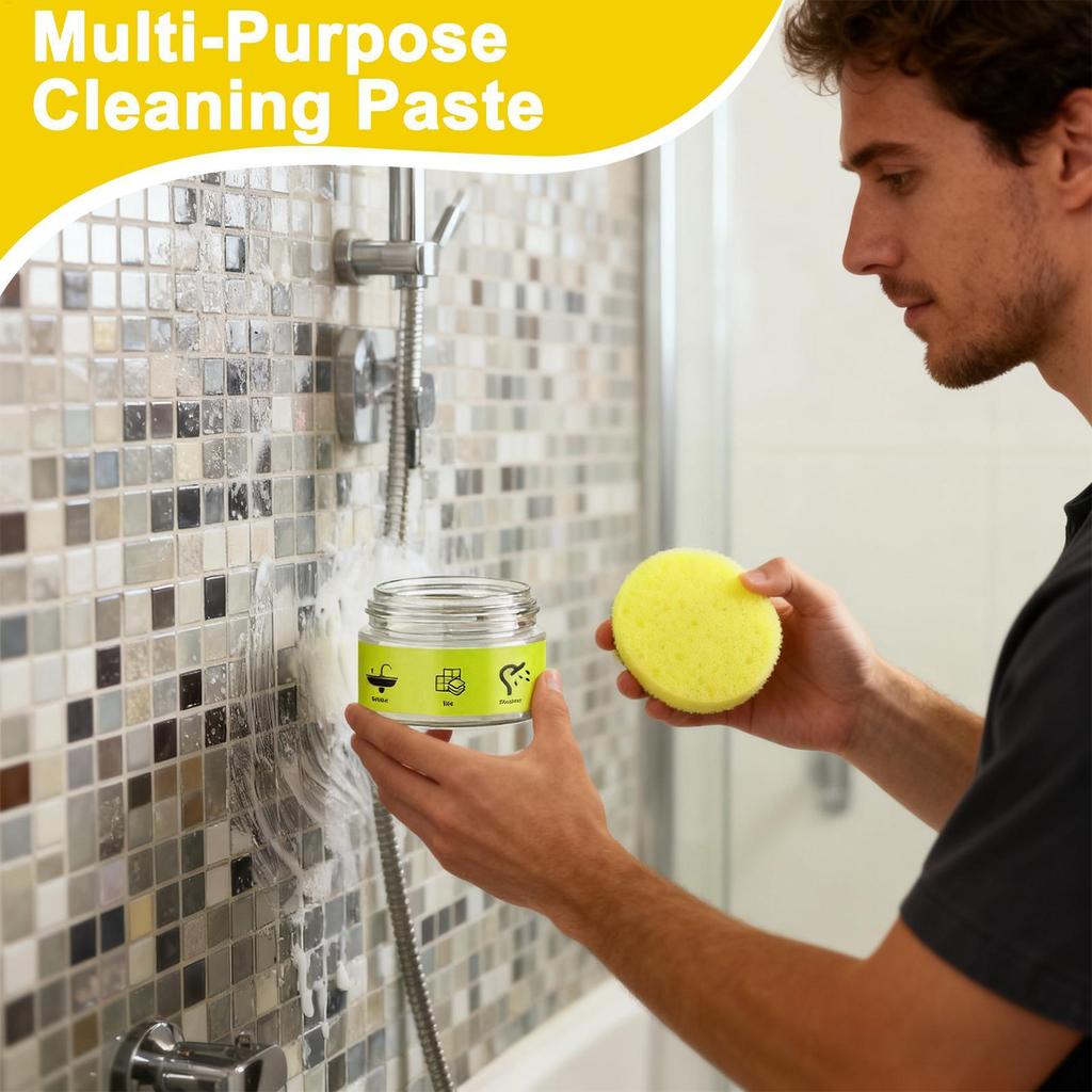 100g Stone Polish & Cleaner Granite Marble Countertop Polish Paste Restore Shine Streak-Free With Applicator Sponge