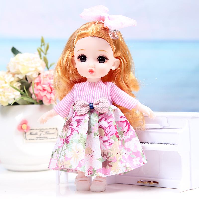 16cm Niedliche Mini Lolita Prinzessin BABI Puppen Spielzeug 1/8 BJD Gelenke Bewegliche Puppe Zeichentrick Kleidung Mädchen Verkleiden Spielhaus Spielzeug Geschenke