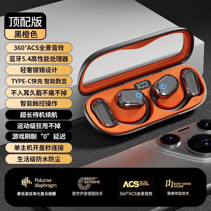 Voice of Berlin, Germany, Wireless Bluetooth Headset 2025 New Bone Conduction Does Not Enter the Ear Hanging Type, Long Battery Life Real-time