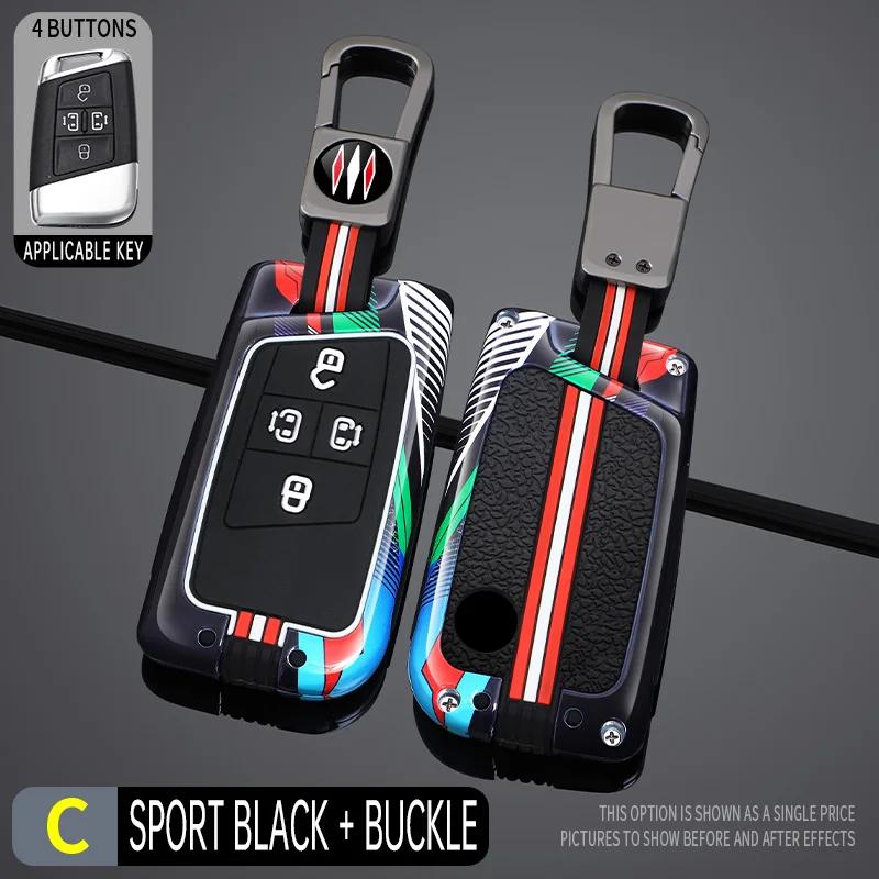 For Vw For Volkswagen Tiguan Mk2 Magotan Passat B8 Cc For Skoda Superb A7 Racing Style Metal Car Key Case Fob Cover Accessories