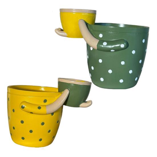 Mother And Child Planter, Resin Decorative Plant Pot, Indoor Outdoor Fun Planter for Succulents Cacti Small Houseplants