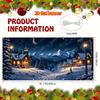 1 large Christmas garage backdrop depicting a winter mountain landscape a small cabin and a Christmas tree