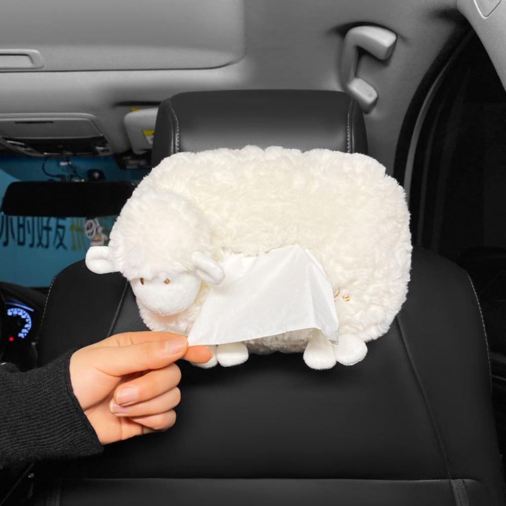 Cartoon Animals Cartoon Plush Car Tissue Box Plush Cartoon Car Hanging Paper Box  Seat Back