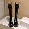 Fashion Trend 2025 Bow Leather Platform Long Boots for Women Cosplay Fashion New Rock Gothic Designer Luxury Knee High Shaft Shoes Woman