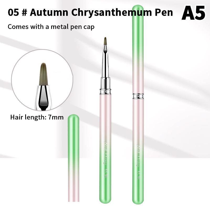 1 Pcs Gradient Metal Handle Nail Art Brush Triangular Drawing Painting Line Pen Liner French Manicure Tools