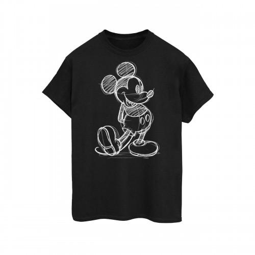 

Disney Womens/Ladies Mickey Mouse Sketch Kick Cotton Boyfriend T-Shirt S
