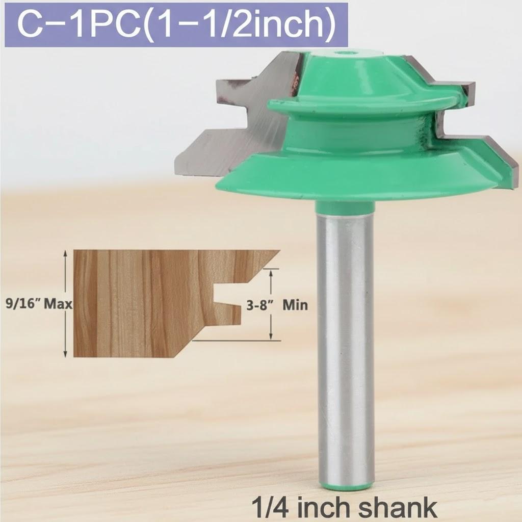 

45 Degree Miter Router Bit Set 1PC/3PCS 1/4 Inch Shank Joint Milling Cutter Tool for Woodworking