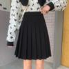 Saia plissada feminina cintura alta verão na altura do joelho estilo universitário harajuku rua escola casual feminino