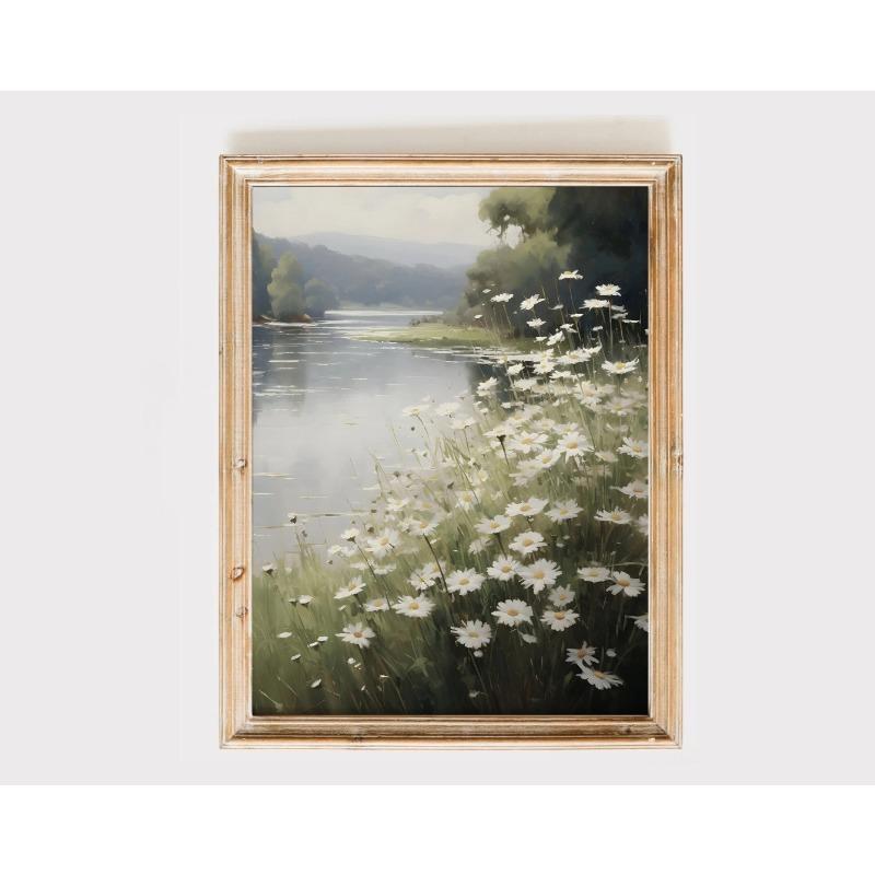 Tablou de Perete Vintage Peisaj Rural Retro Rustic Primăvară Vederi Naturale Pictură pe Pânză Poster Peisaj Decor Acasă
